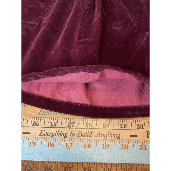 Roget Vintage 1960s Girls Red Velvet Elastic Waist Mini Skirt Size 6X USA - Picture 6 of 11